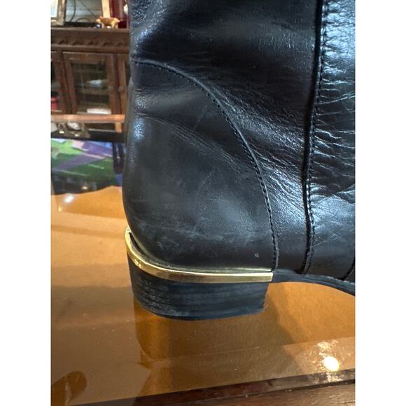 Women’s Franco Sarto Genuine Leather Black Riding Boots. Size 7 - Picture 3 of 7
